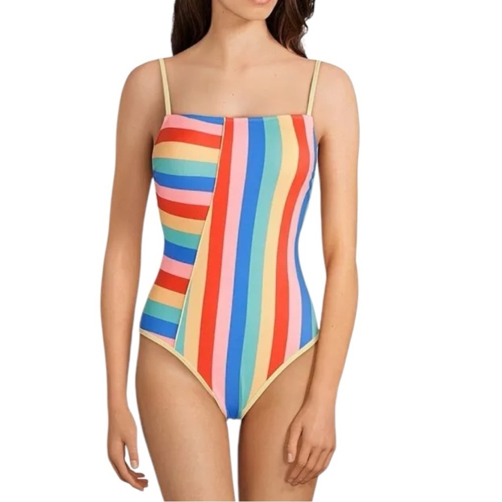 GB Colorful Striped One-Piece Swimsuit SIZE Large